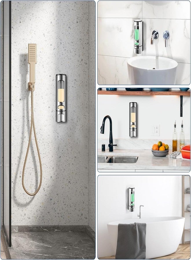 Metwin Wall Mounted Liquid Soap Dispenser for Bathroom & Kitchen - 400ml (Silver, Pack of 1) ABS Plastic Gel, Shampoo, Hand Wash & Sanitizer Dispenser - Ideal for Schools, Hotels, Home Use - Image 5